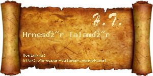 Hrncsár Talamér névjegykártya
